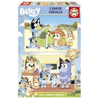 Educa Bluey Träpussel, 2 pussel med 50 bitar