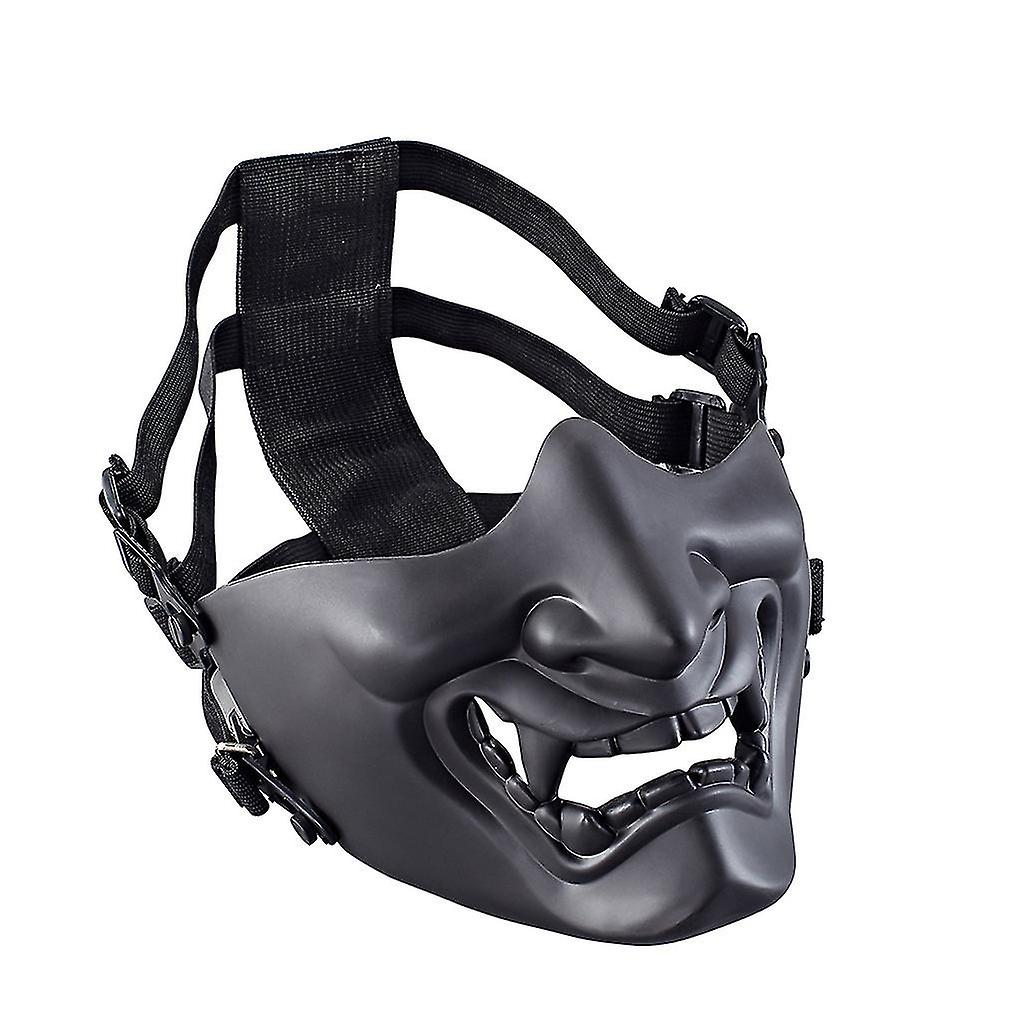 ハロウィンマスクハーフフェイスプロテクションサムライマスクゲームコスプレのための屋外