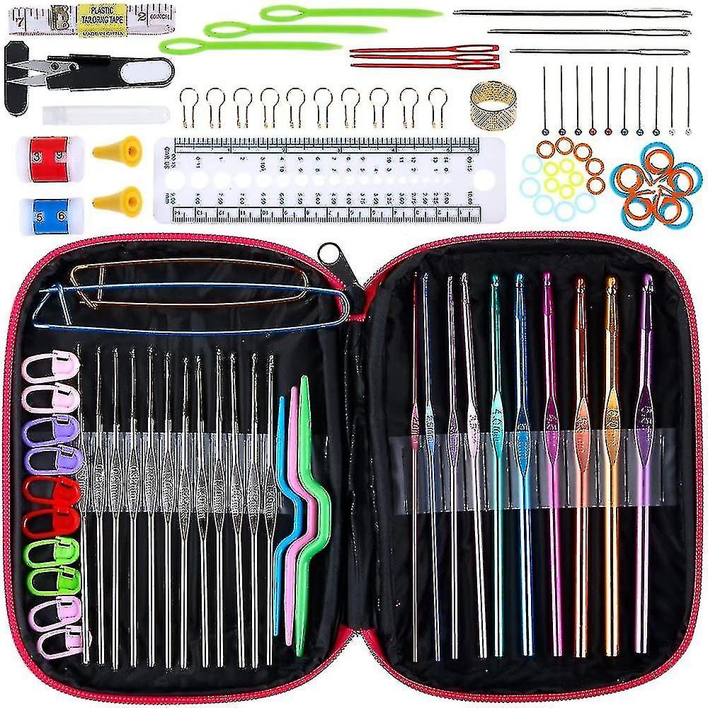 Crochet Set With 100 Pcs Knitting Needles Accessories Bunt
