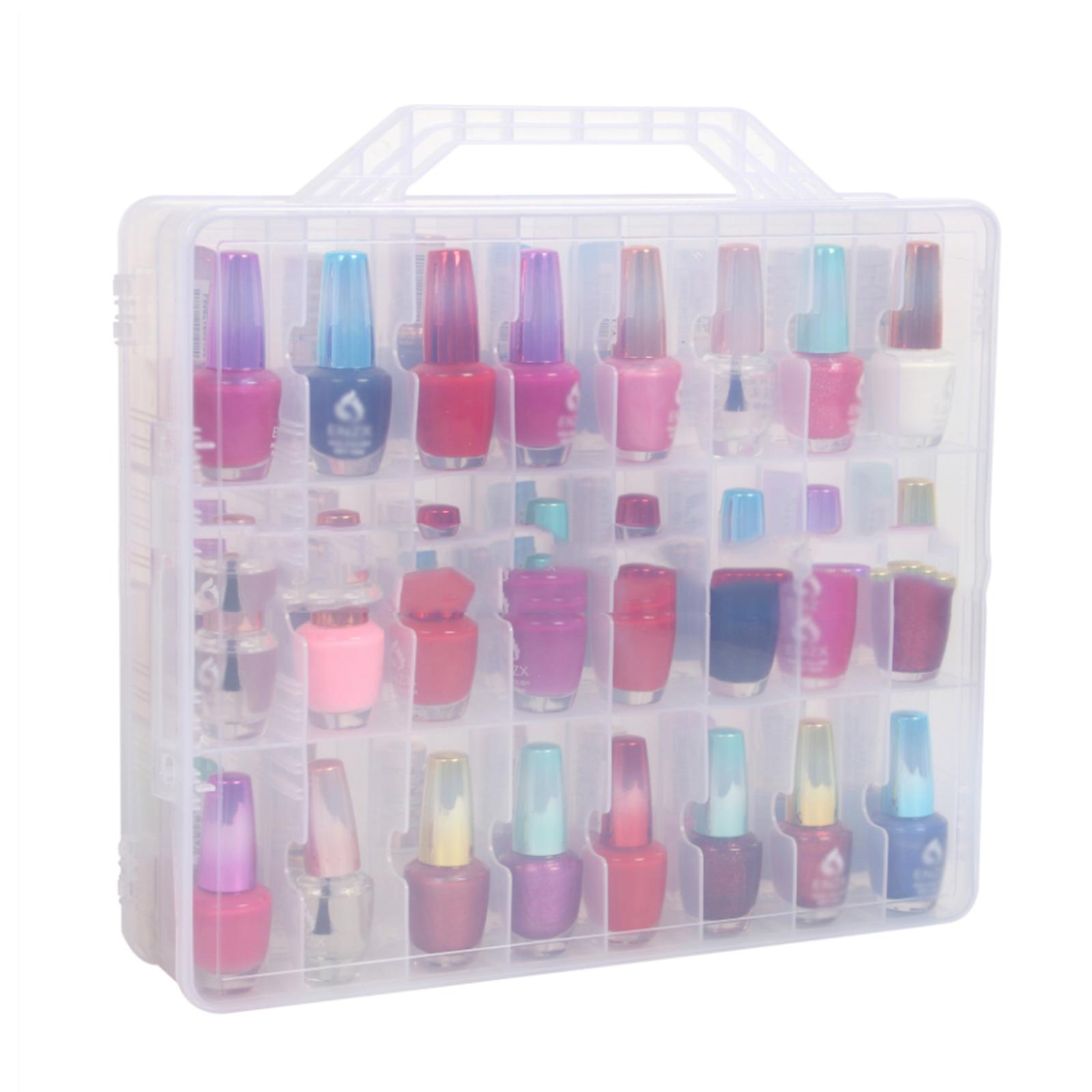 48 Grids Nail Glue Caddy Holder Box Women Essential Double Layer