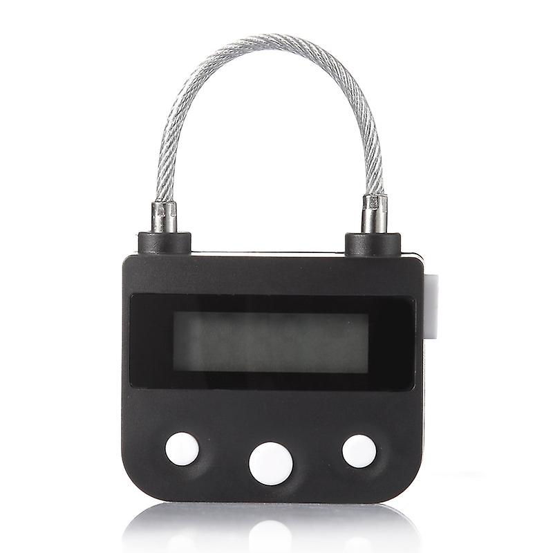 Smart Time Lock, Max 99 Hours Timing Lock With Lcd Display Multi-function Electronic Travel Timer(black Square)