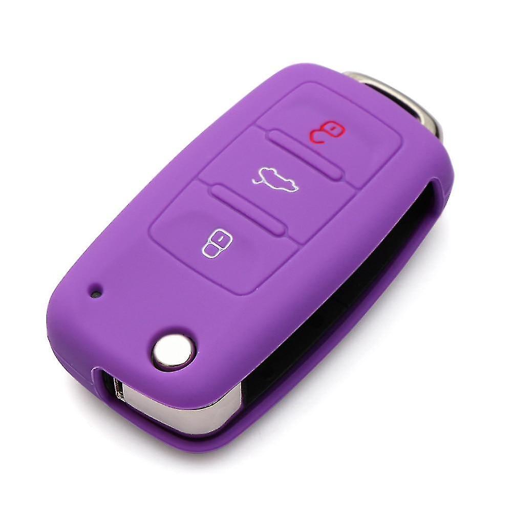 Paarse Auto Key Case Button Silicone Key Cover