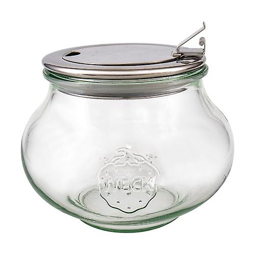 Deco glass jar with hinged lid 1062ml (10cm Ø) 1 unit
