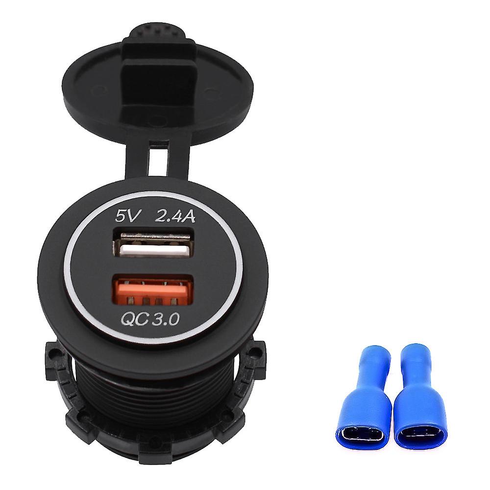 5V 3.4a Motorcycle Qc 3.0 Dual Usb Waterproof Ip66 Socket Charger Adapter