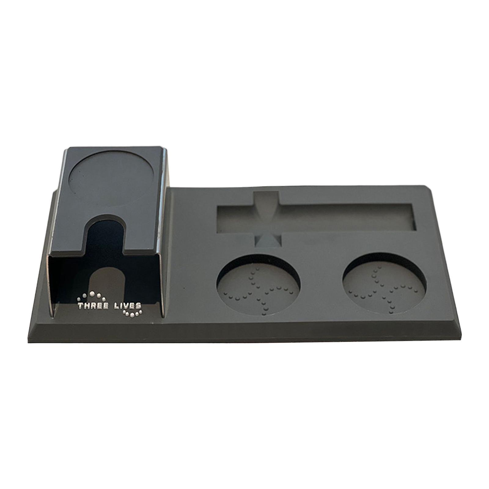 Kaffee Tamper Halter PVC mit Einstellmutter Kaffeegeschirr Matte grau