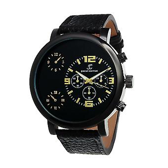 Herenhorloges MH274-NFN - Zwart Lederen Band