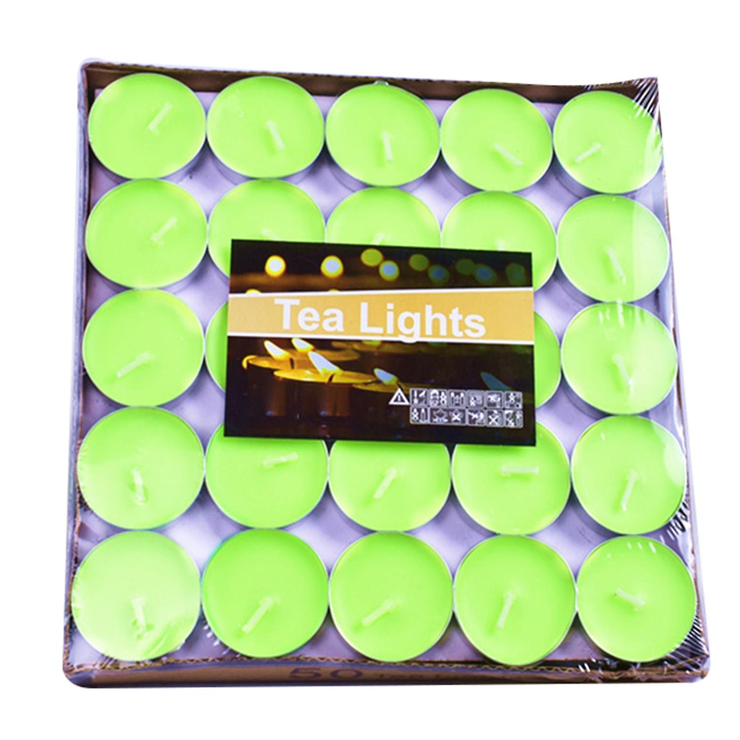 ZHOUBA 50Pcs/Set Party Candle Decorative Widely Applied Round Shape Tasteless Candle for Friends
