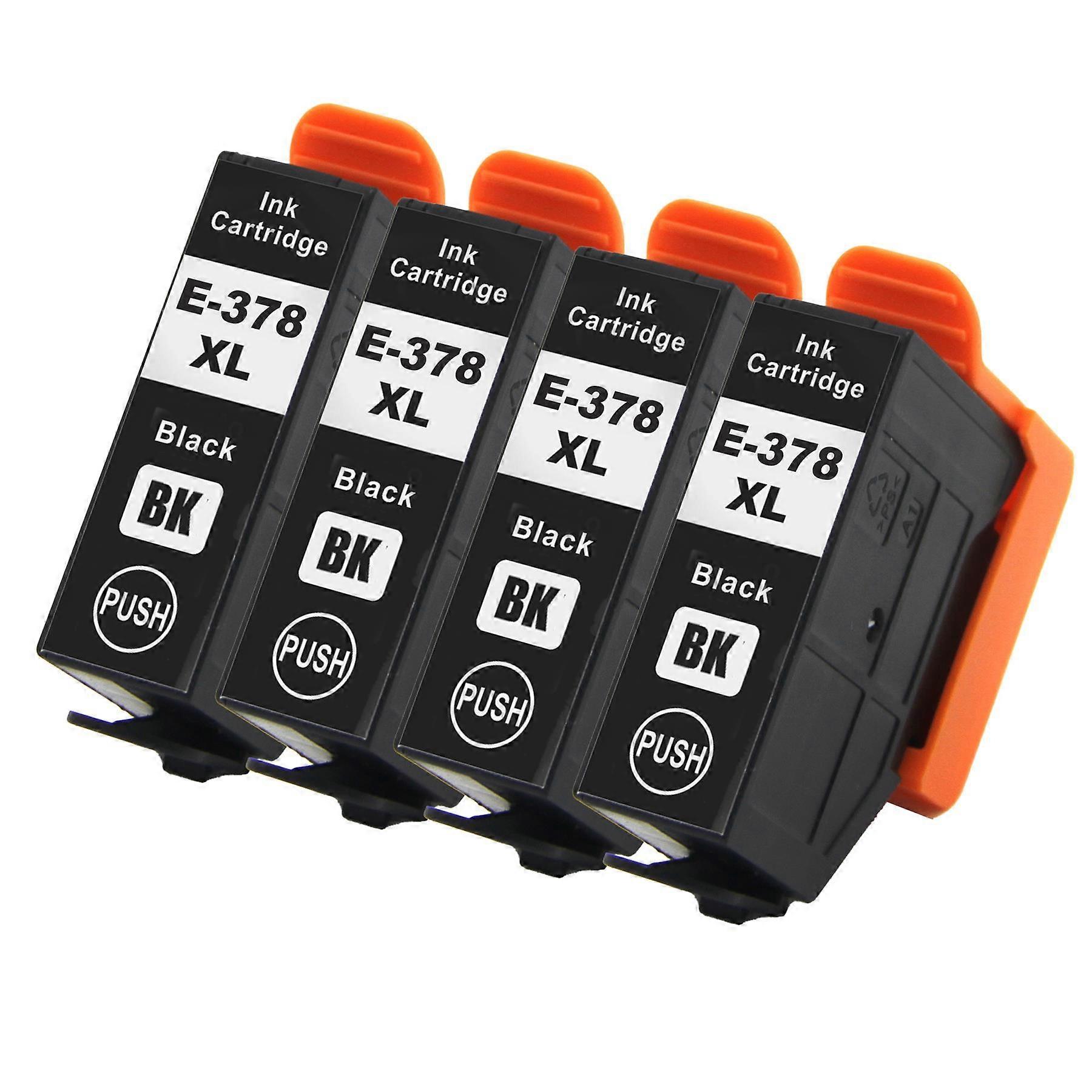 4 Black Ink Cartridges to replace Epson 378XLBk Compatible/non-OEM from Go Inks