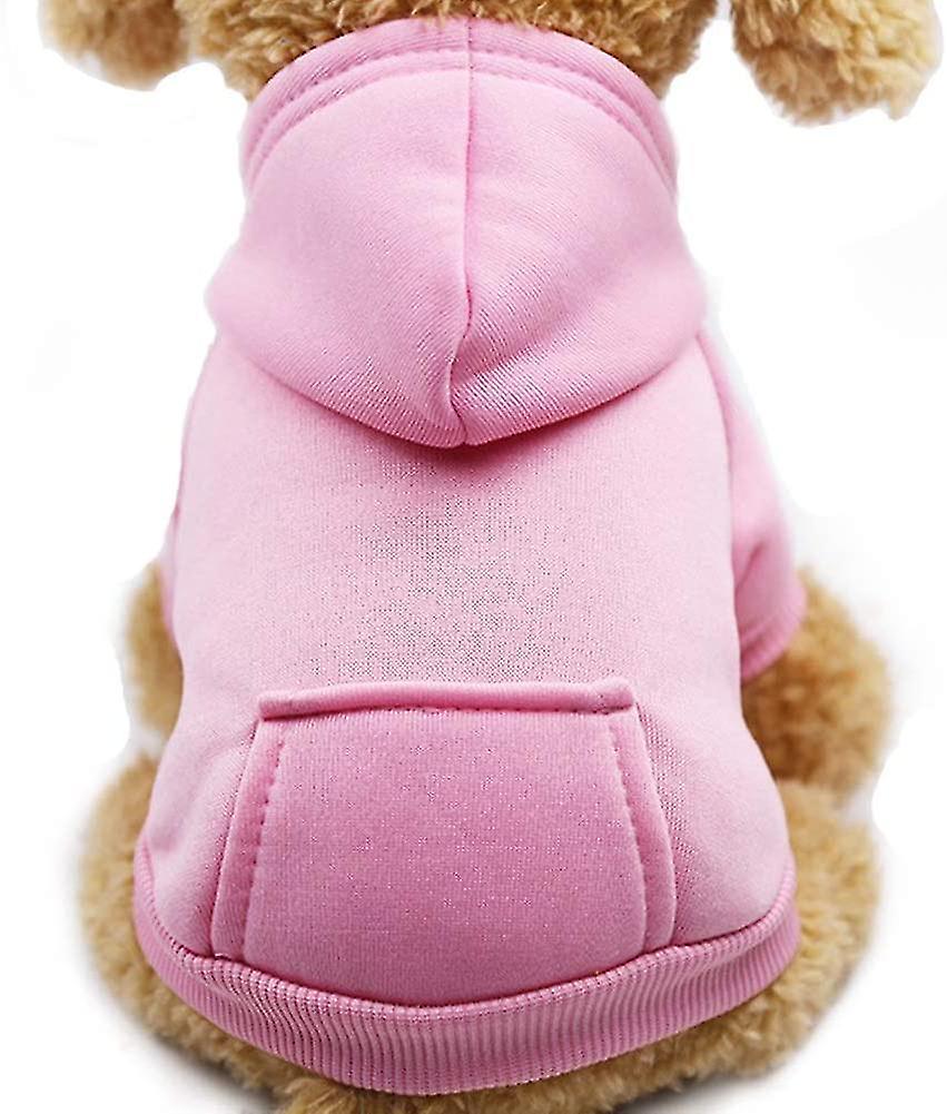 Sudadera con capucha para perros de invierno rosa, grande