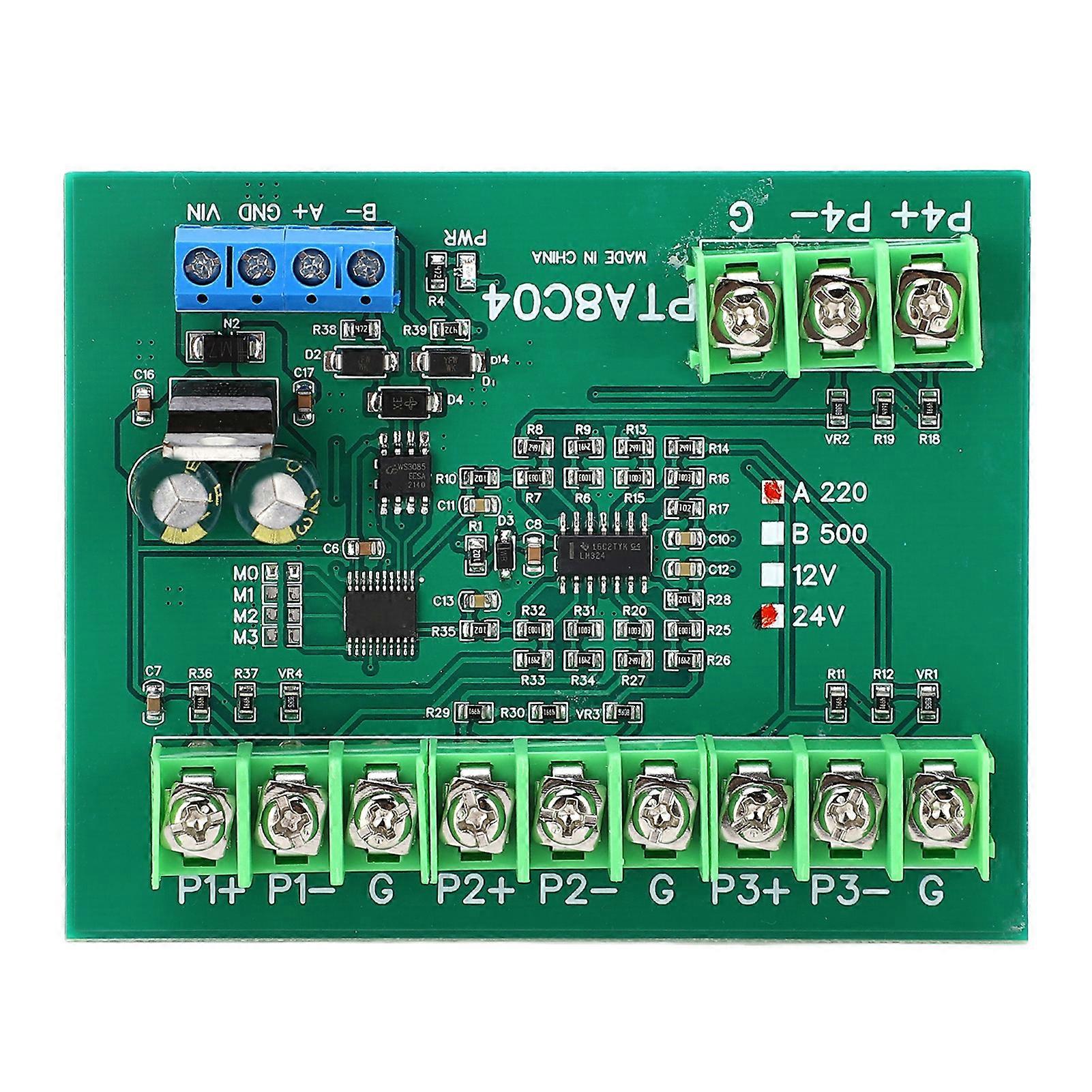 4 Channel PT100 RTD RS485 Temperature Sensor Board Temp Acquisition Module Resistance Collector A220 -40-220℃ DC24V