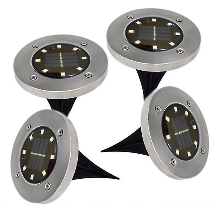 Warm White Light 16led 4pcs Led Solar Power Decking Lights Ground Floor Outdoor Garden Lawn Path Lamp Az12842