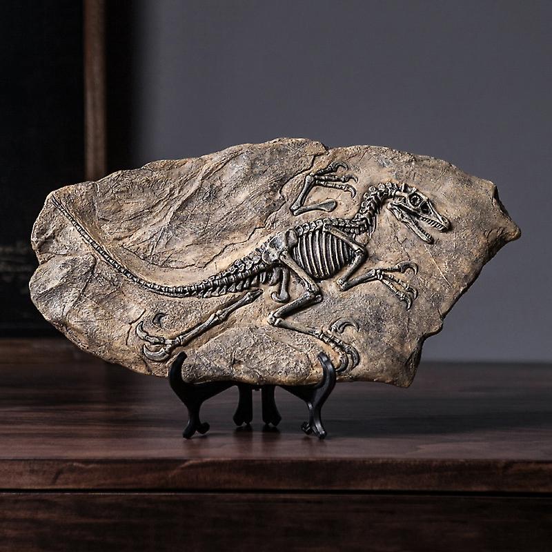 Dinosaur Fossils Ornaments Resin Realistic Velociraptor Model Crafts for Home Living Room Entrance