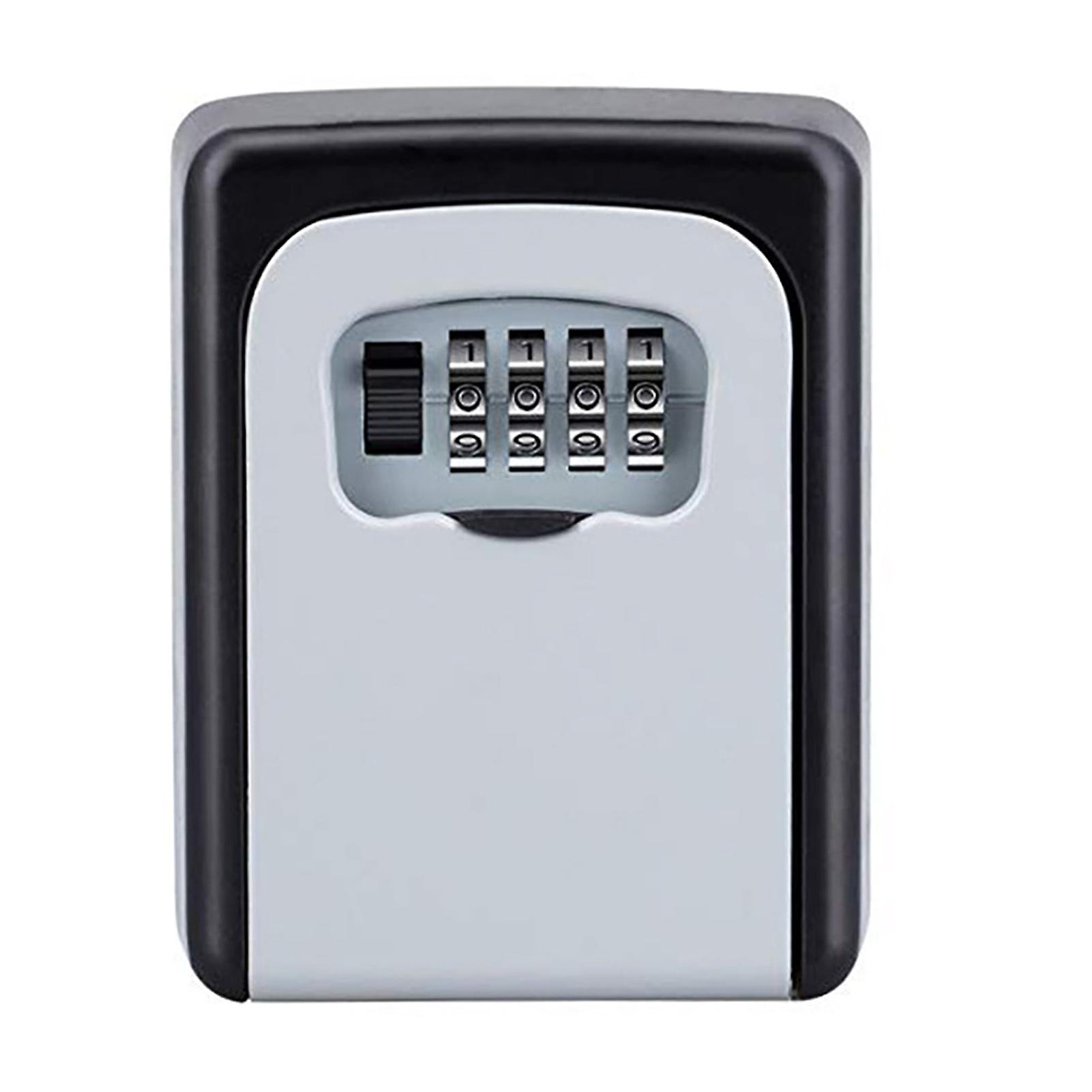Wall Mounted Combination Lock Box 4 Digit Security Key Lock Box Wall Mount Portable Large Capacity Key Storage for Home Office Factory Construction Si