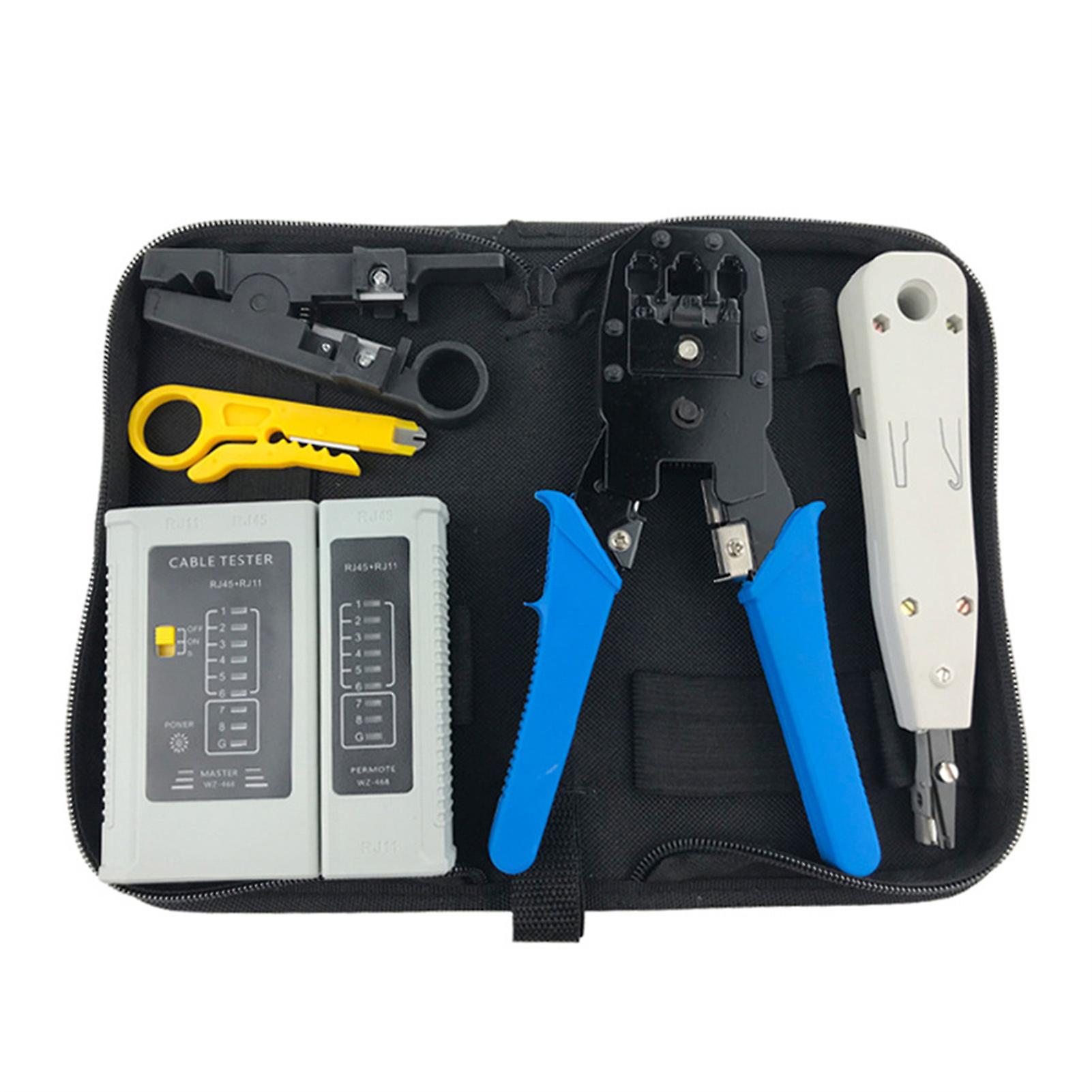 Network Cable Making Tool Network Tool Set Stripping Cabling-Plier Tester Kit