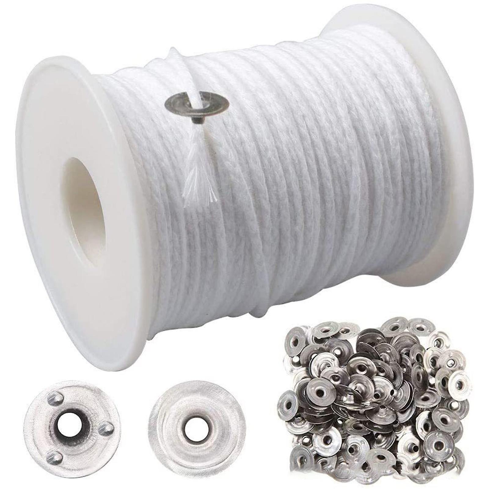 Candle Wick Wire White 61m 12.5mm Diameter 2.6mm Base Cotton Aluminum Alloy Candle Wick Roll for DIY Making
