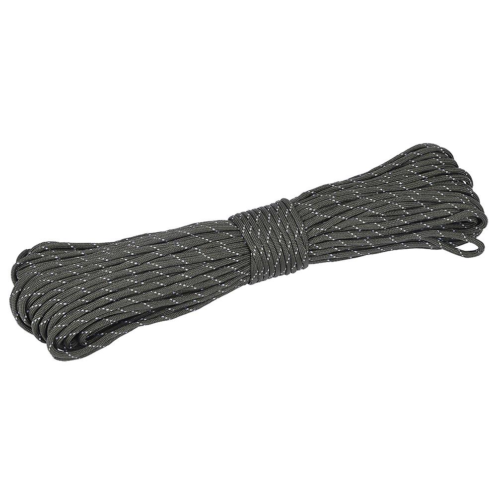 31m Reflective Multi Function Paracord Lanyard 9 Strand Core Rope for Camping Hunti(Army Green)
