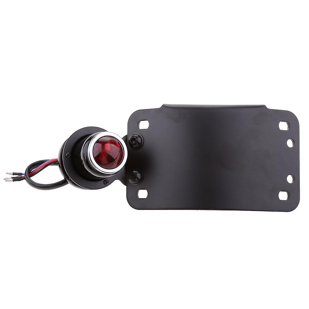 Universal Curved Vertical 1" Mounted License Plate Bracket Taillight