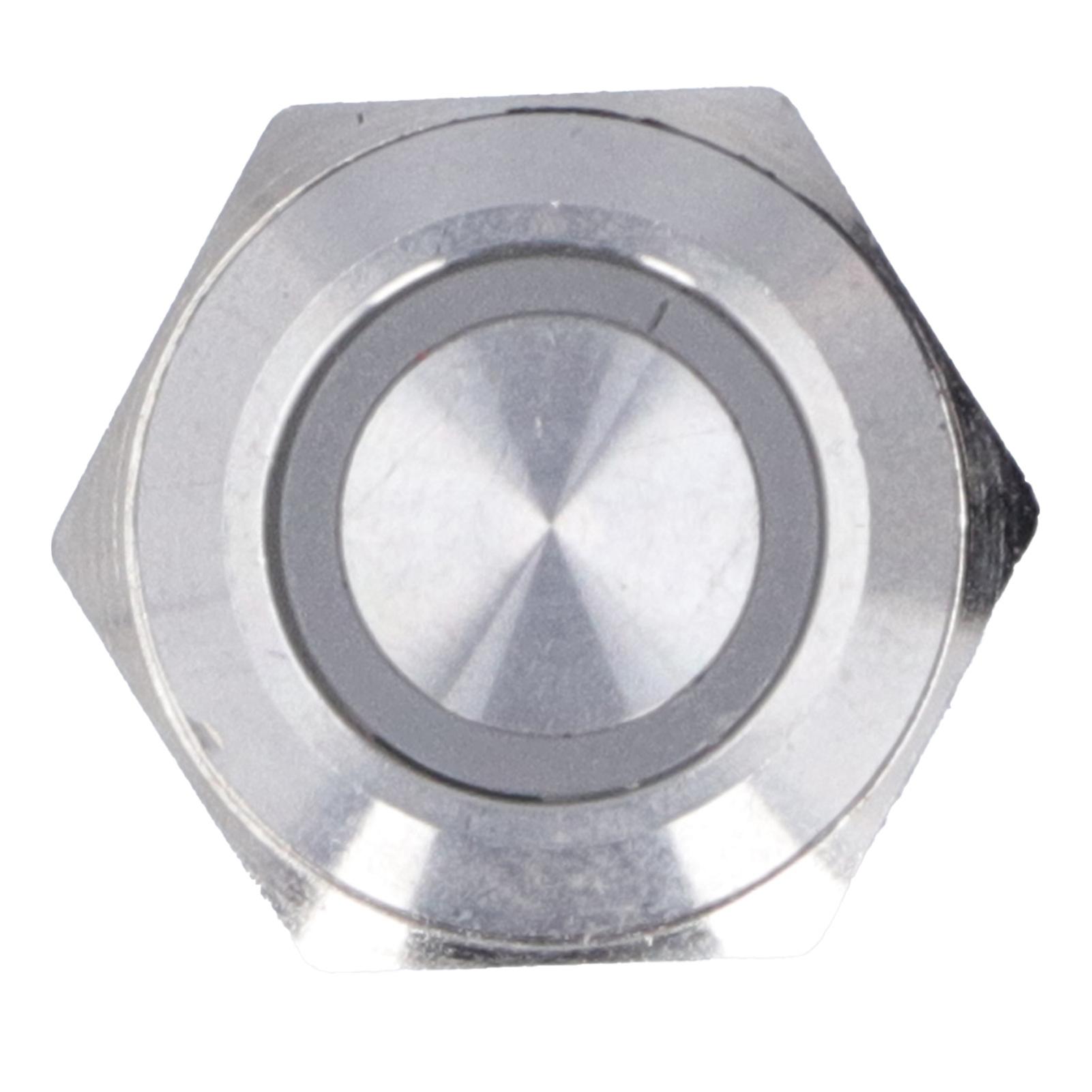 16mm AC220Vメタルモーメンタリプッシュボタンスイッチ、LED付き超薄型防水 - 5個ホワイト