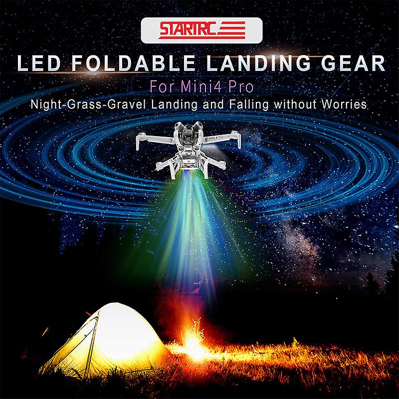 Foldable LED Landing Gear Landing Protector Bracket Accessory For DJI Mini 4 Pro