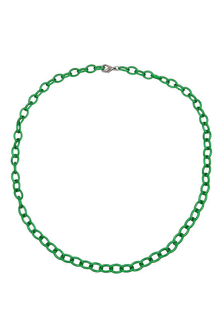 Necklace Green Anchor Chain 7mm - Gl02218