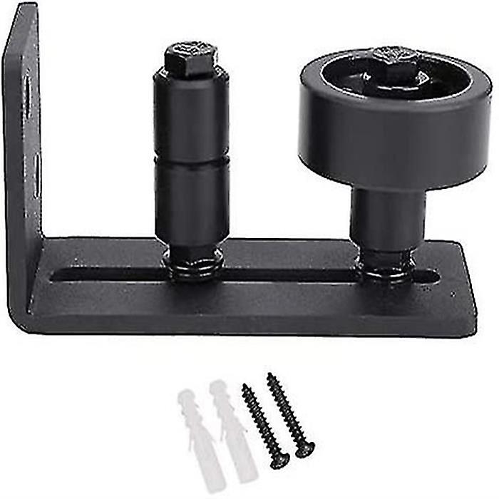 Sliding Barn Door Floor Guide - Adjustable Black Roller