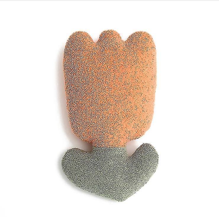 Cute Tulip Flower Soft Pillow Teddy Velvet Decoration Sofa Comfortable Cushion(orange)
