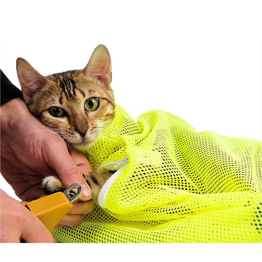 Pet Grooming Washing Bath Bag, Scratching Biting Restraint Polyester Mesh Bag For Shower, Cleaning