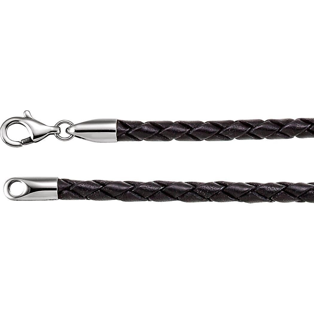 Colar com pingente de couro sintético preto de 4 mm e 50 cm (20 polegadas) para mulheres