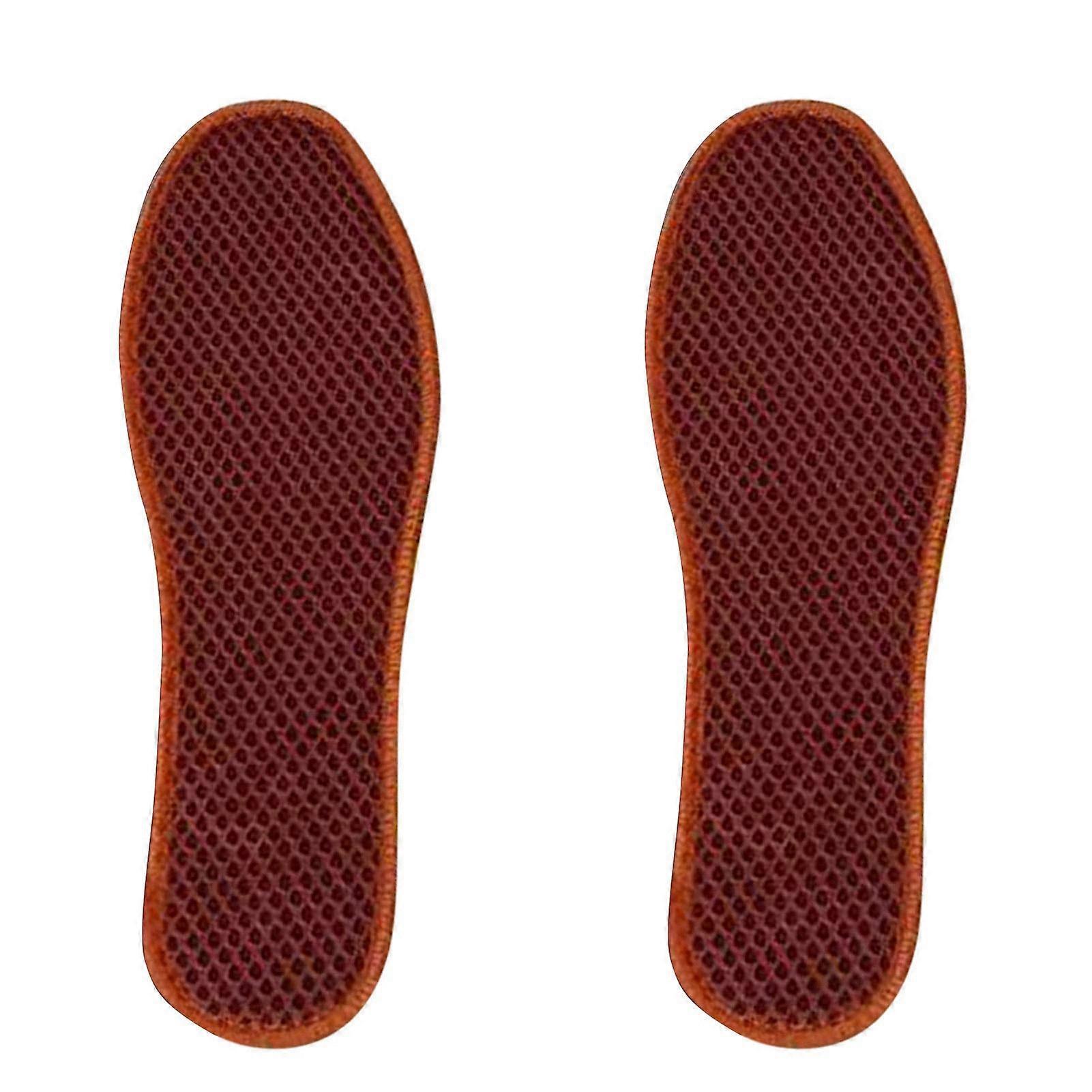 Bamboo Charcoal Deodorant Mesh Insoles Breathable Absorb Sweat Shoe Pads For Men Women Khaki 37
