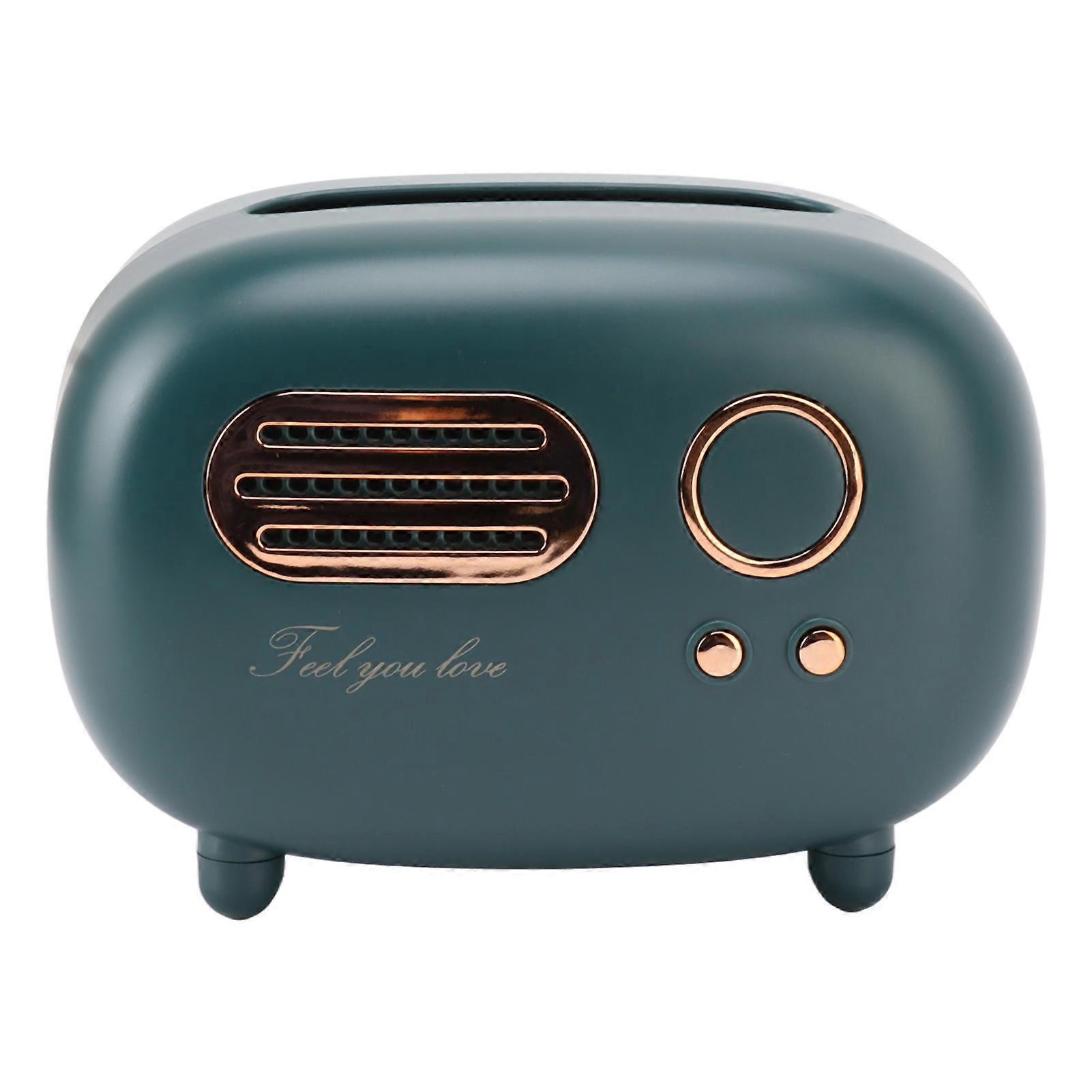 Taschentuchbox in Retro-Radioform, Vintage-Radio-Taschentuchbox für Badezimmer, Wohnzimmer, Schlafzimmer, Nachttisch, Schreibtisch, Tisch, Grün