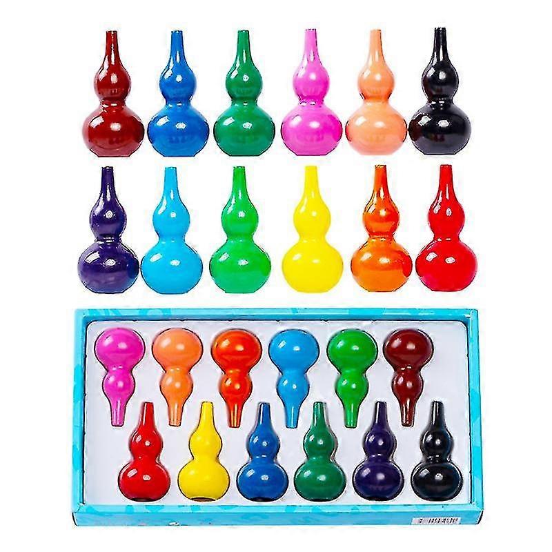 幼児用クレヨン12色洗える安全な子供用ひょうたんの形 - Pjun