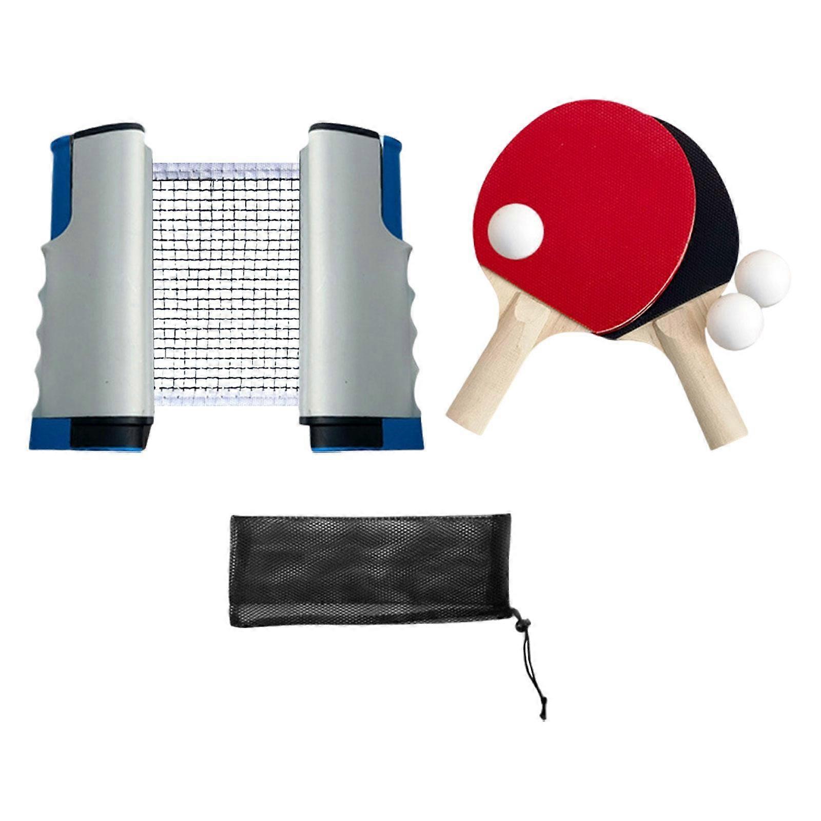 Ensemble de raquettes de ping-pong Jeux Ensemble de tennis de table pour table Voyage Entraînement Gris