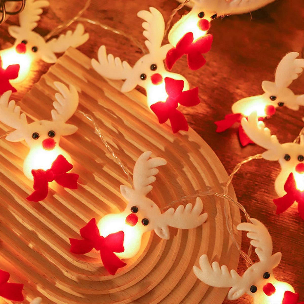 Christmas Snowman String Lights - Light Up String Lights, Short Plush Lights for Christmas Decorations