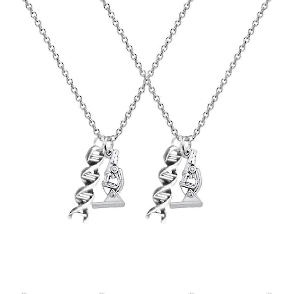 2 stuks creatieve microscoop vorm ketting legering gen ontwerp pendent prachtige sieraden afstuderen souvenir gift ornamenten