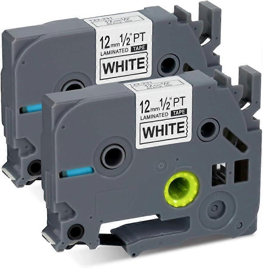 Compatible Label Tape Replacement for Brother P Touch TZe-231 TZ-231 Label Maker Tape, 0.47" Laminated for PT-D210 PT-H100 PT-1280 PT-1880 12mm (1/2 I