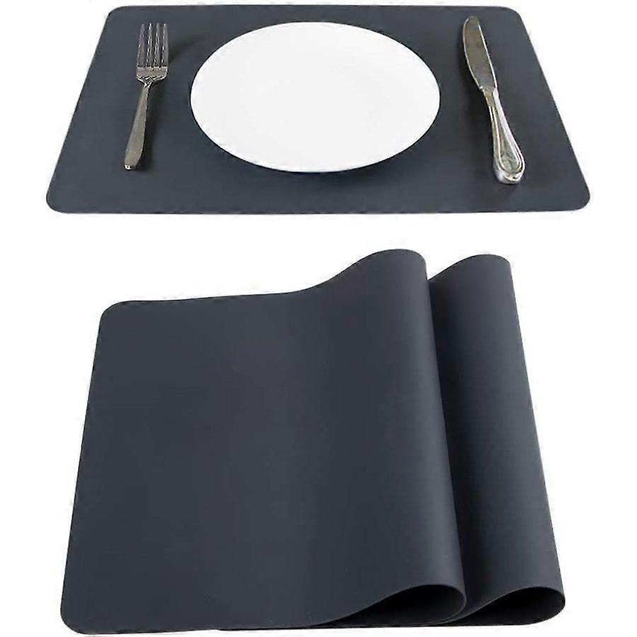 Set of 2 Wipeable Silicone Placemats - Non-Slip Table Mats for Children