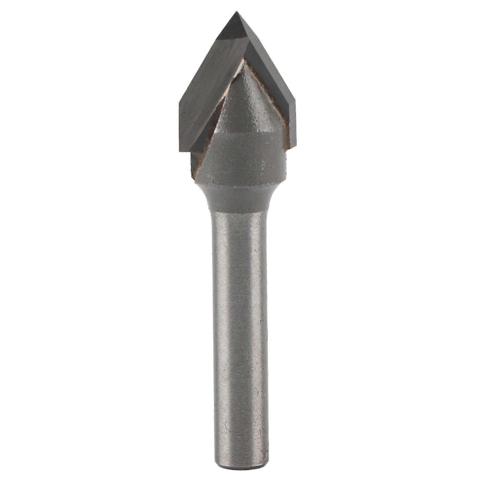 Router Bit 60 Degrees V Type 45# Carbon Steel 6mm Shank with Alloy Head Woodworking Tool(60 Degrees V Type 6X1/2 ) YEMAA