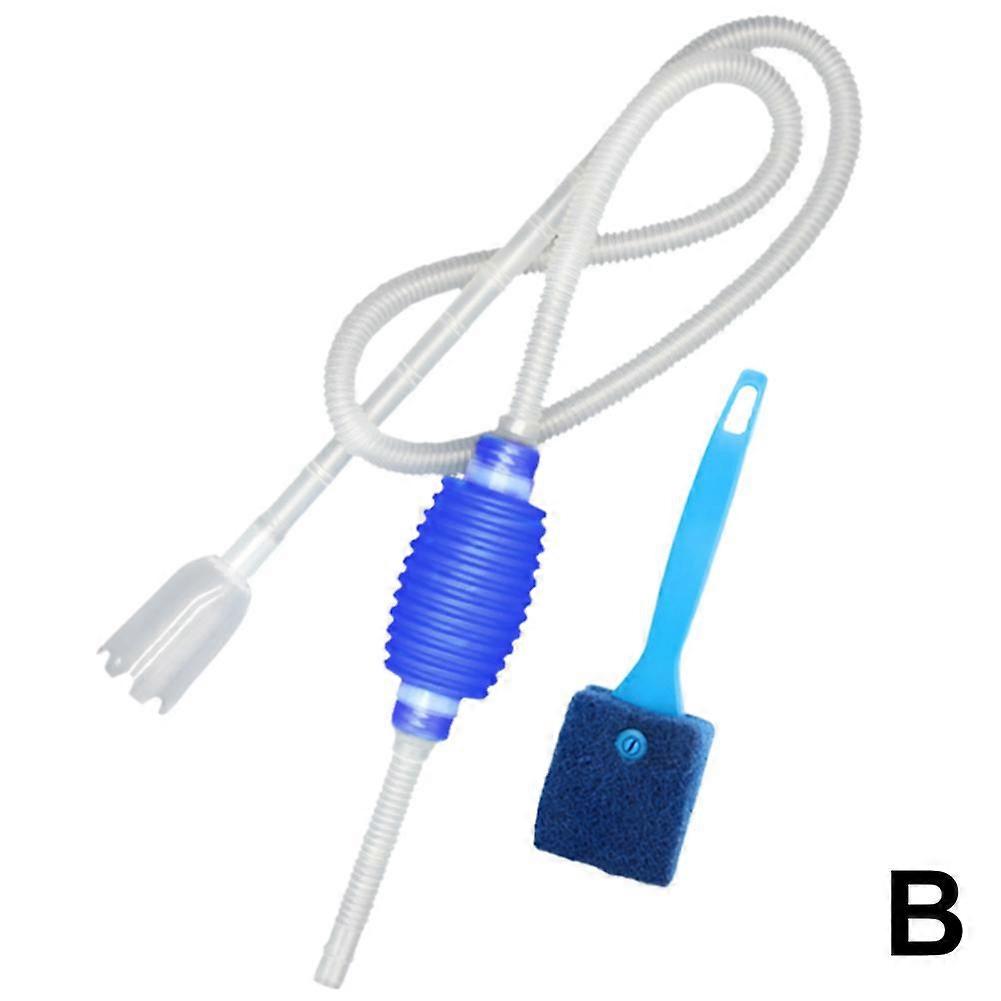 Aquarium Clean Simple Fish Tank Vacuum Siphon Pump Cleaner with Brush