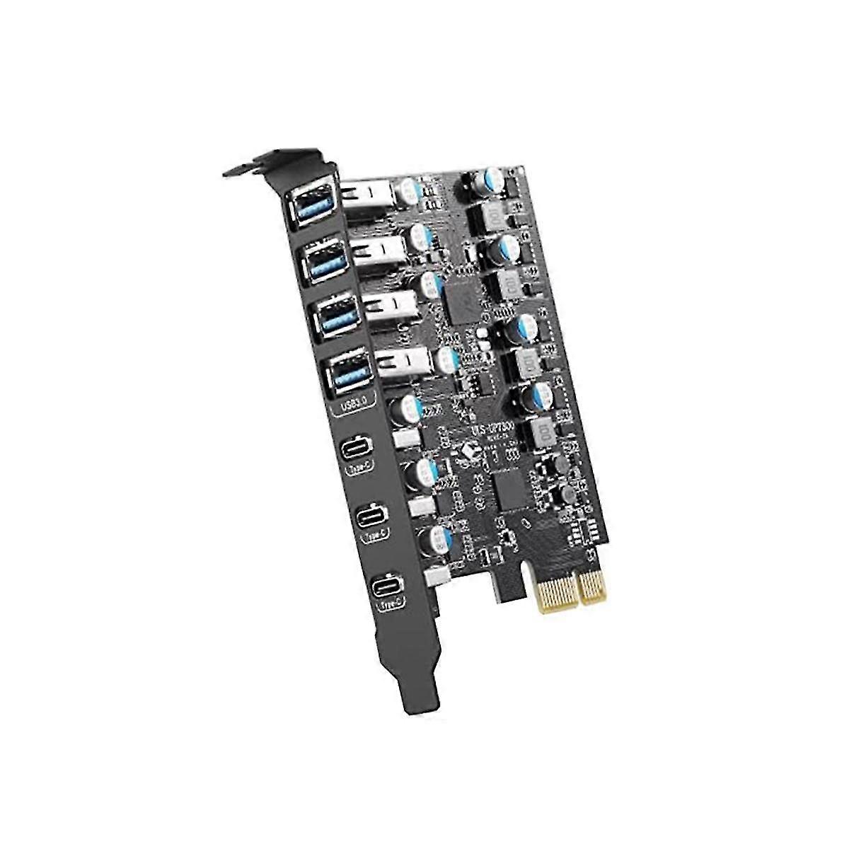 2 Pcs 7 Porte PCI-E a USB 3.0 Scheda di Espansione, Convertitore PCI Express Scheda di Espansione per PC Desktop