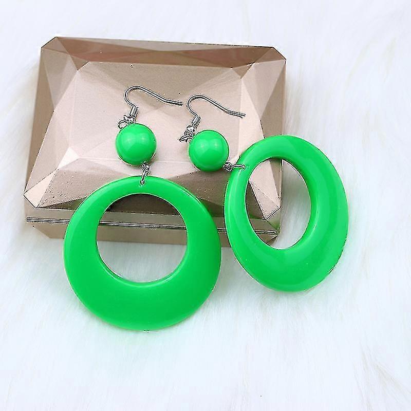 56mm Large Round Neon Hoop Earrings