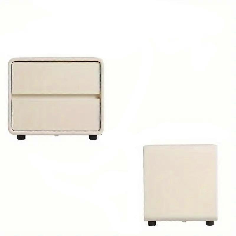 Nnetm Bedside Table W/ Fabric Drawers - White Awo01927