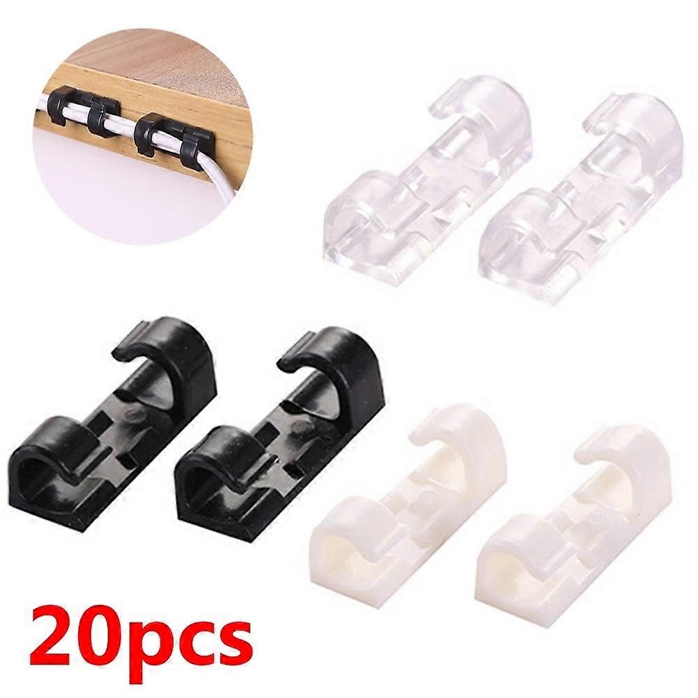 20PCS Cable Organizer Clips Cable Management Desktop & Workstation Wire Manager Cord Holder USB Charging Data Line Winder