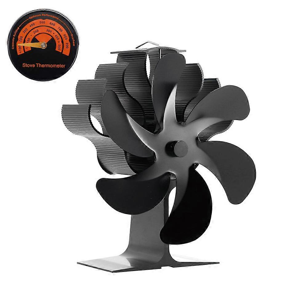 2025,6 להבים מאוורר כיריים מופעל בחום עץ / מבער עצים מאוורר סירקולציית חום ידידותית לסביבה