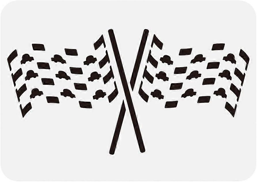 Racing Flags Stencil 8.3x11.7" PET Race Checkered Flag Painting Stencils Car Racing Flags Drawing Large Stencils Reusable Wall Decoration Templates fo