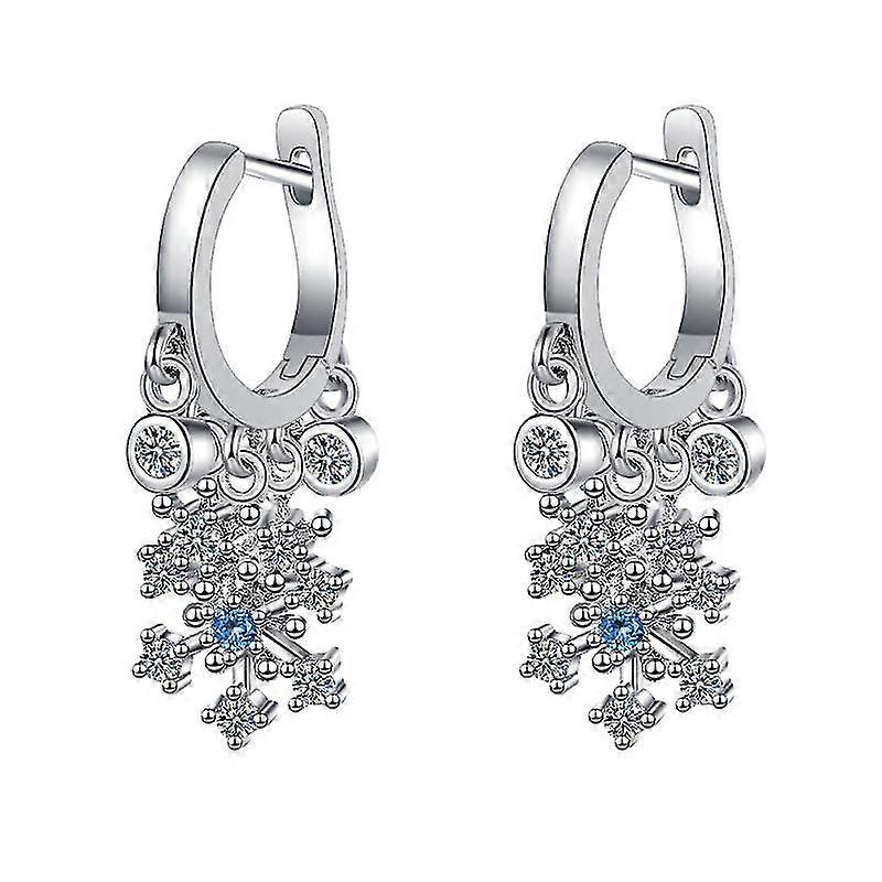 1 pair snowflake shaped earrings delicate eardrops fashion ear dangles