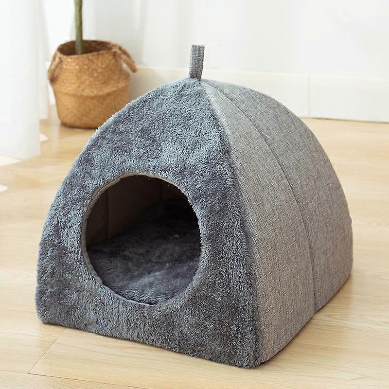Triangular Large Dog Cat House with Soft Plush