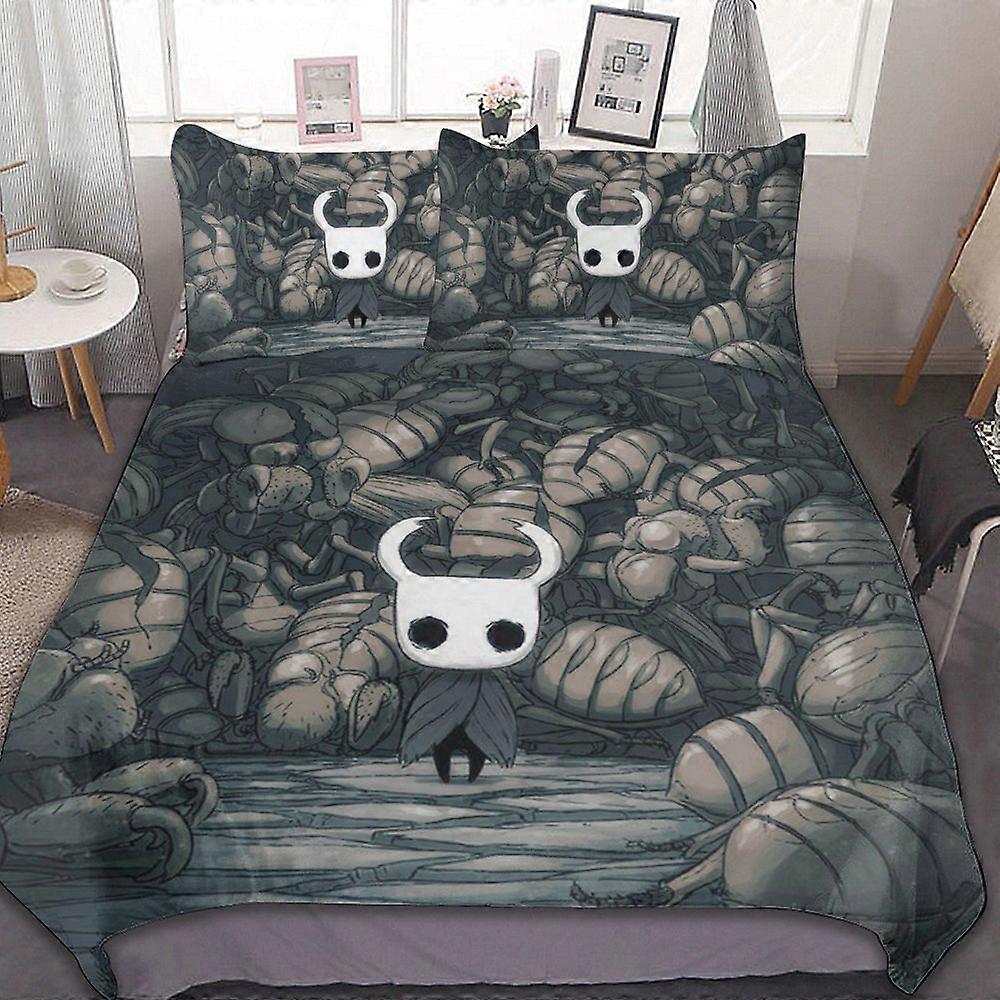v54 Hollow Knight Conjunto de Cama de 3 Peças Conjunto de Capa de Edredom Macio Quente e Confortável Conjunto de Cama com 1 Capa de Edredom e 2 Fronhas para Quarto ol54