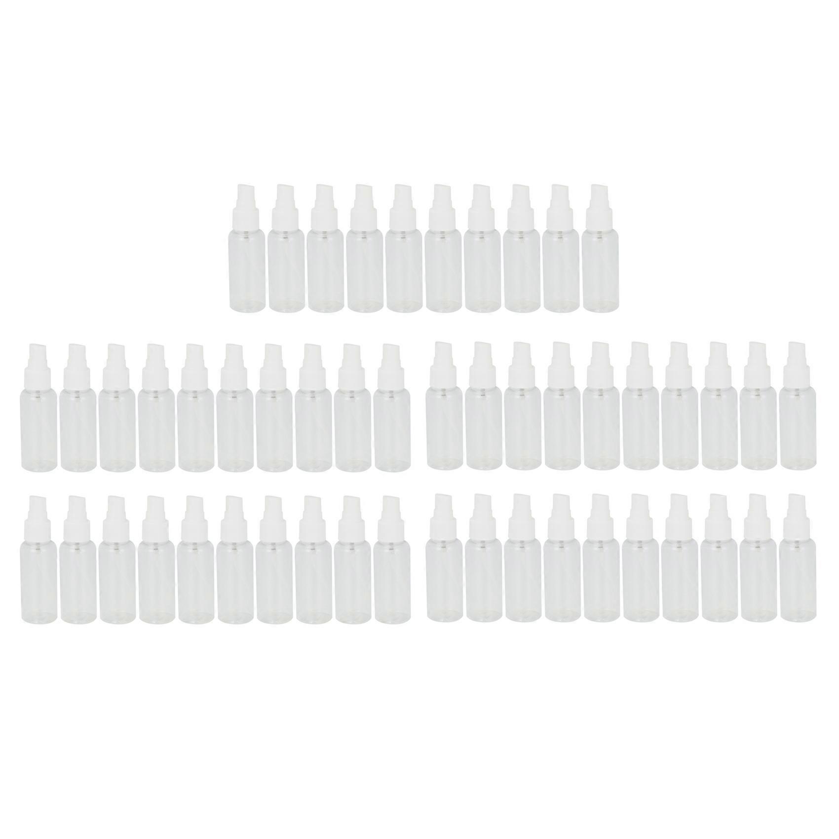 50 Pieces 50Ml Spray Bottles Plastic Empty Refillable Atomiser Transparent