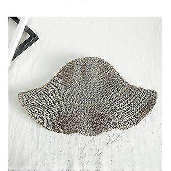 Womens Sun Hats Wide Brim Summer Beach Hat For Women Foldable Travel Straw Hat