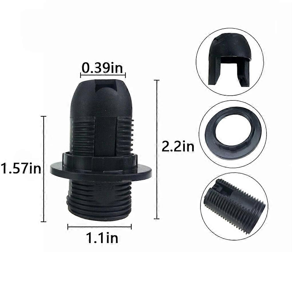 10 Pieces E14 Lamp Holder Threaded Ring Buckle Light Adapter PET Bulb Base Safety Socket Connection Replacement Lighting